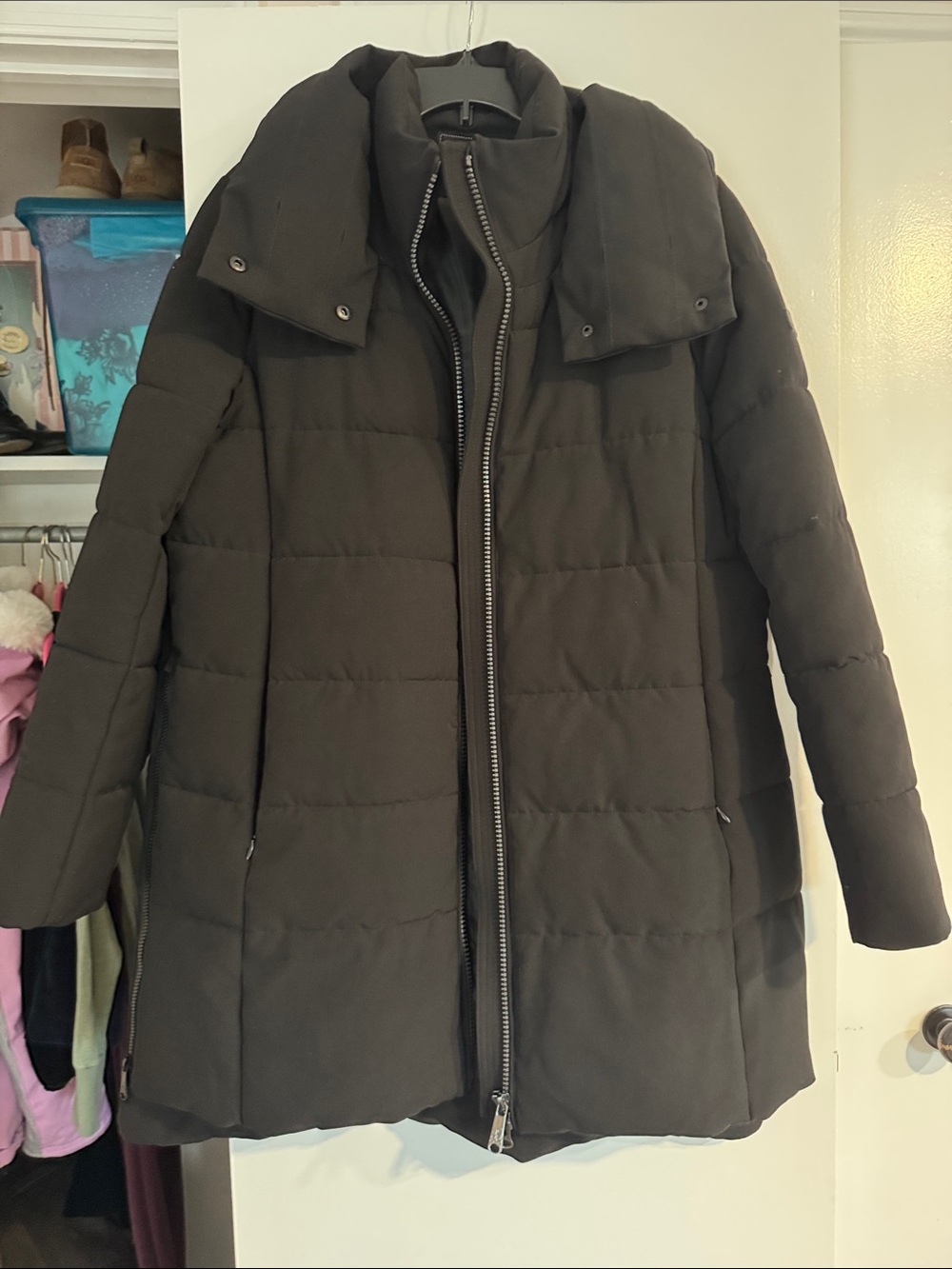 Sam Edelman Women's Black Puffer Coat - Classic Quilted Winter Jacket